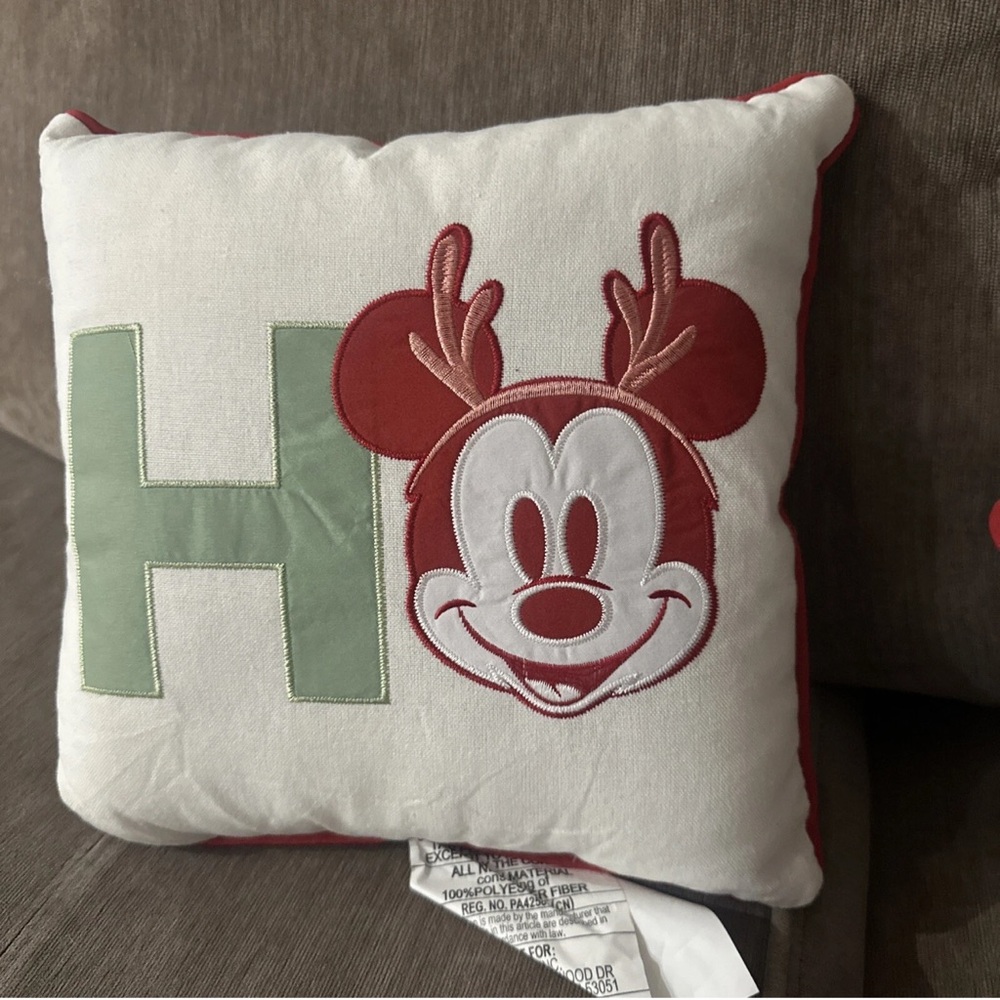 Mickey and Minnie Disney Christmas Throw Pillows NWT